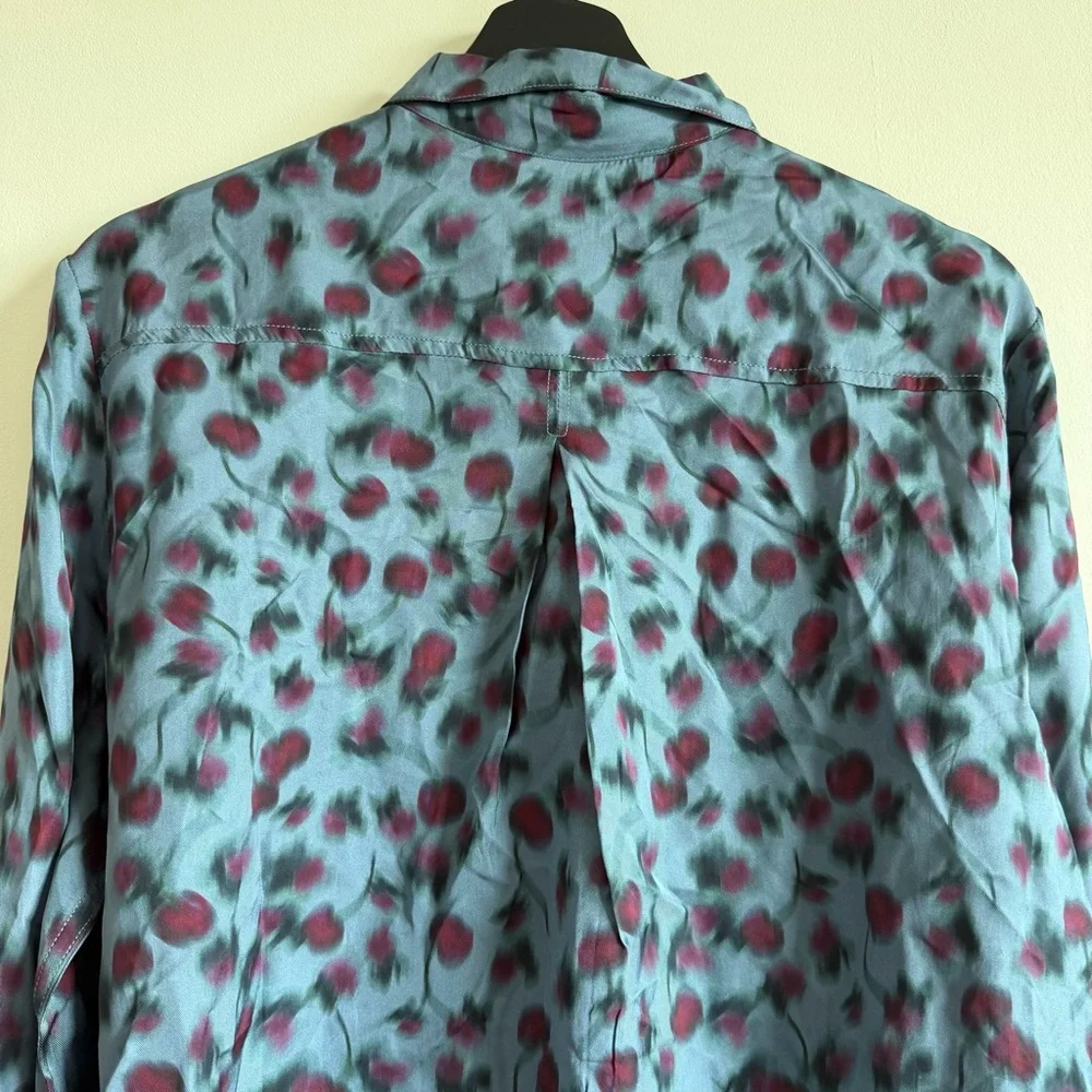 J.Crew Drapey button-up shirt in cherry-printed viscose twill